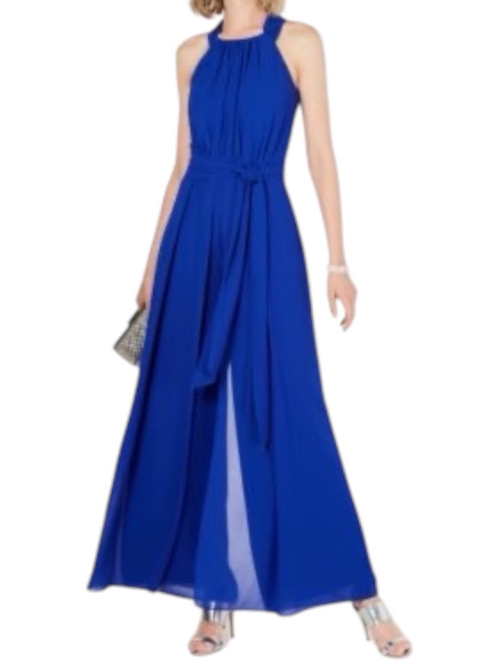Vince Camuto Chiffon Wide-leg Jumpsuit - Royal Blue Size 12